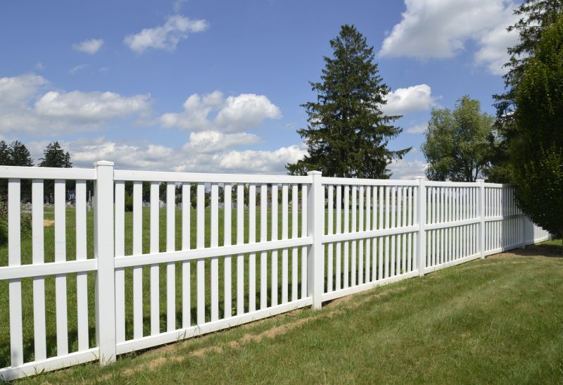 Tan Vinyl Fence Installation